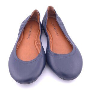 💙 Lucky Brand Emmie Ballet Flats |Women’s Size 7.5 |American Navy |100% Leather